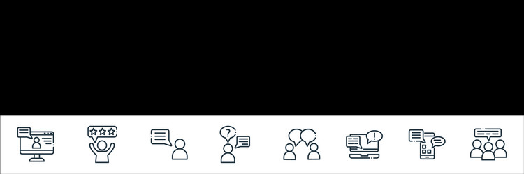 chatting and communication line icons linear set vector image