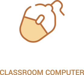 Classroom computer mouse concept 2 colored icon vector