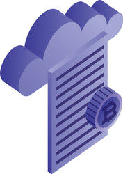 document with cloud computing and bitcoins vector image