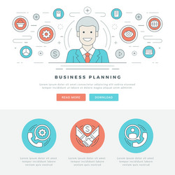 flat line business concept web site header vector image