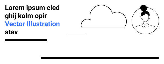 minimalist design with text cloud shape and line vector image