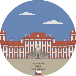 troja palace prague vector