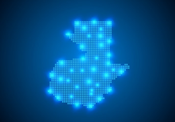 abstract blue background with map internet line vector image