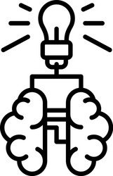 ai brain icon outline style vector image