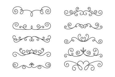decorative linear borders set vintage vector image