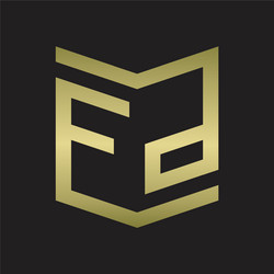 fp logo emblem monogram with shield style design vector image