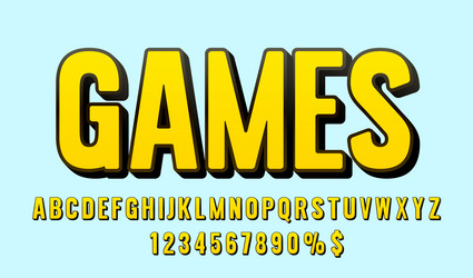 game fun font set collection letters and numbers vector image