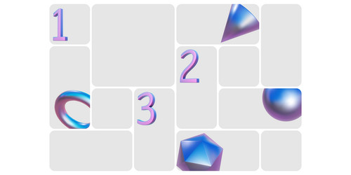 grid layout template design rounded rectangular vector image
