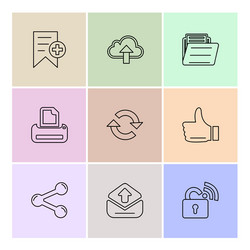 multimedia sound buttons eps icons set vector image