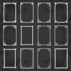 Retro Monochrome Frame Collection Vector Image