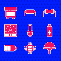 set led light bulb processor with microcircuits vector image