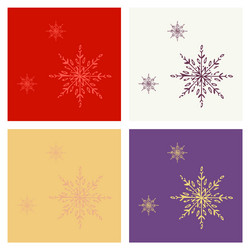 set of snowflake icon sign design red background vector image