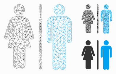 wc persons mesh 2d model and triangle vector image