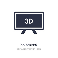 3d screen icon on white background simple element vector image