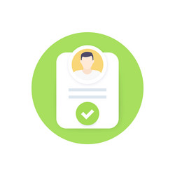account verified icon with user and check mark vector image