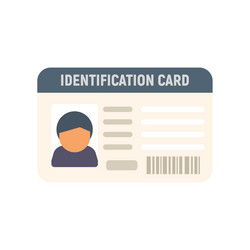 identification card icon flat id name vector