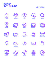 Modern Line Gradient Icons - Web & App vector image