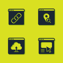 set browser window ui or ux design cloud upload vector image
