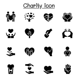 set of donation and charity related icon Vector Image