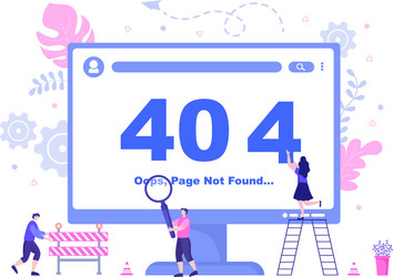 404 error and page not found lost connect vector