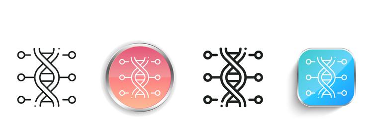 genetic icon thin linear regular and button style vector image