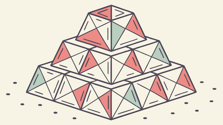 isometric stacked cube pyramid geometric abstract vector image