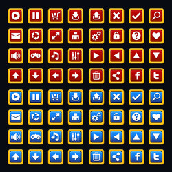 Medieval Game Button Set vector image