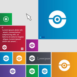 pokeball icon sign buttons modern interface vector