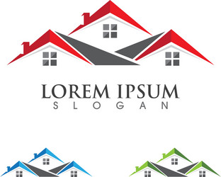 Real estate property logo template Royalty Free Vector Image