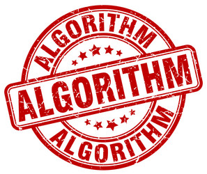 algorithm red grunge stamp vector image
