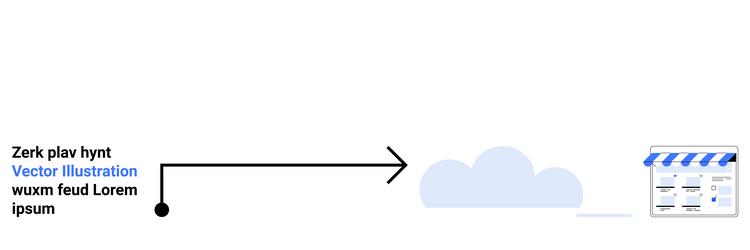 diagram showing data flow from user to cloud vector image