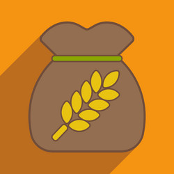 flat with shadow icon and mobile application bag vector image