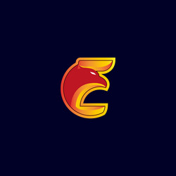 Eagle head logo and letter e Royalty Free Vector Image
