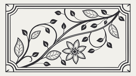 ornate rectangular frame with floral vines vector image