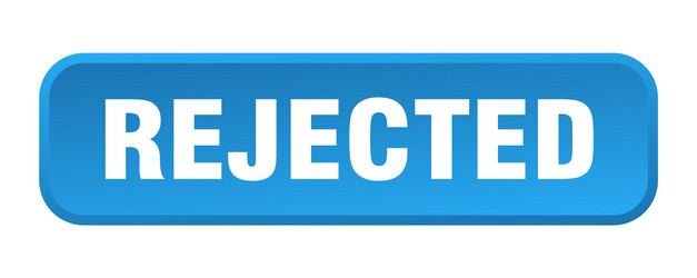 rejected button square 3d push vector image
