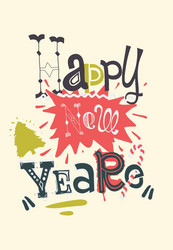 stylish text happy new year on abstract background vector