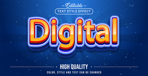 editable text style effect - digital vector image