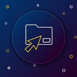 line cursor click document folder icon isolated vector image