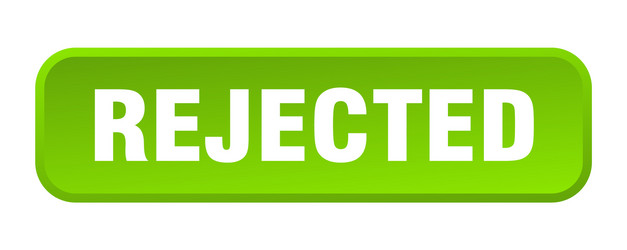 rejected button square 3d push vector image
