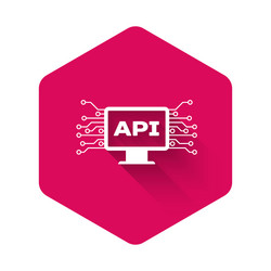 white computer api interface icon isolated vector image