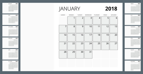 Calendar 2024 english red planner template Vector Image