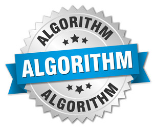 algorithm round isolated silver badge vector image