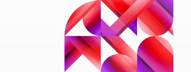 gradient color triangles and circles on white vector image