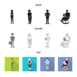 isolated object of character and avatar icon vector image