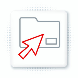 line cursor click document folder icon isolated vector image