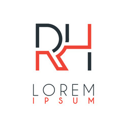 Logo between letter r and h or rh vector