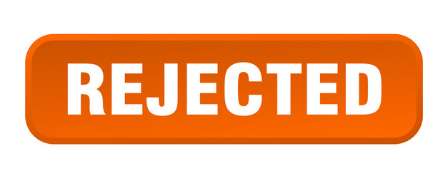 rejected button square 3d push vector image