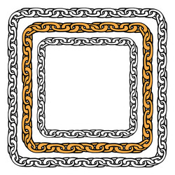 set contour chains square shape the object vector image