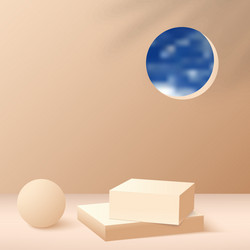 abstract background with cream color geometric 3d vector image