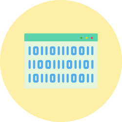 binary code flat circle icon vector image